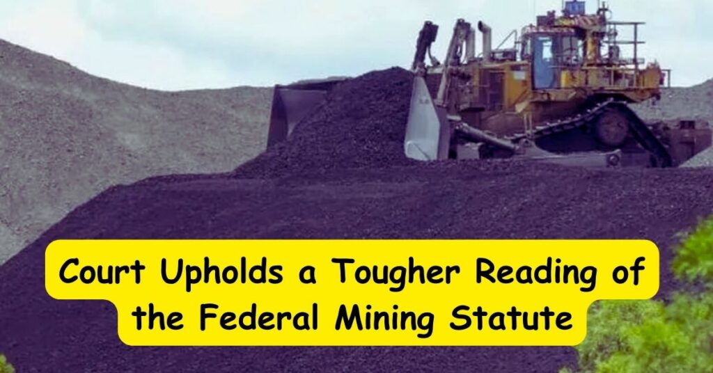Court Upholds a Tougher Reading of the Federal Mining Statute