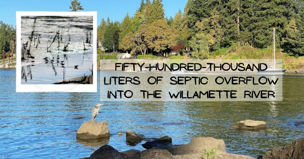 Fifty-hundred-thousand Liters of Septic Overflow Into the Willamette River