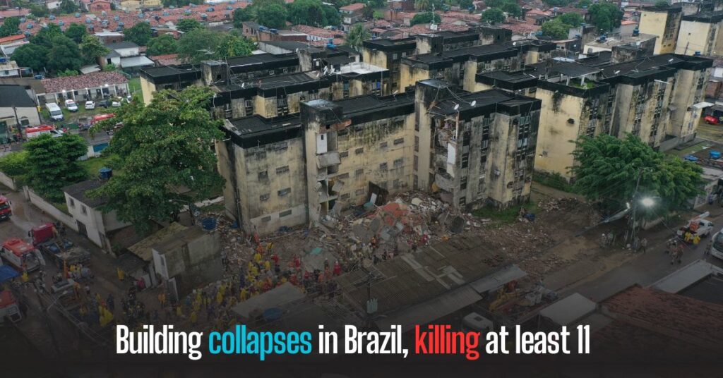 Building collapses in Brazil, killing at least 11